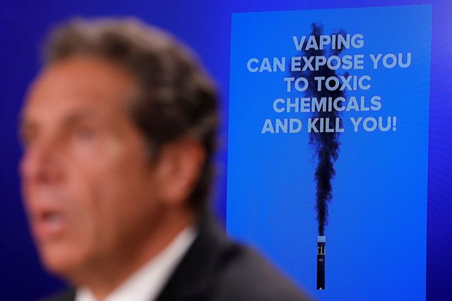 Governor Andrew Cuomo speaks at a news conference about vaping and health concerns in New York in early September.